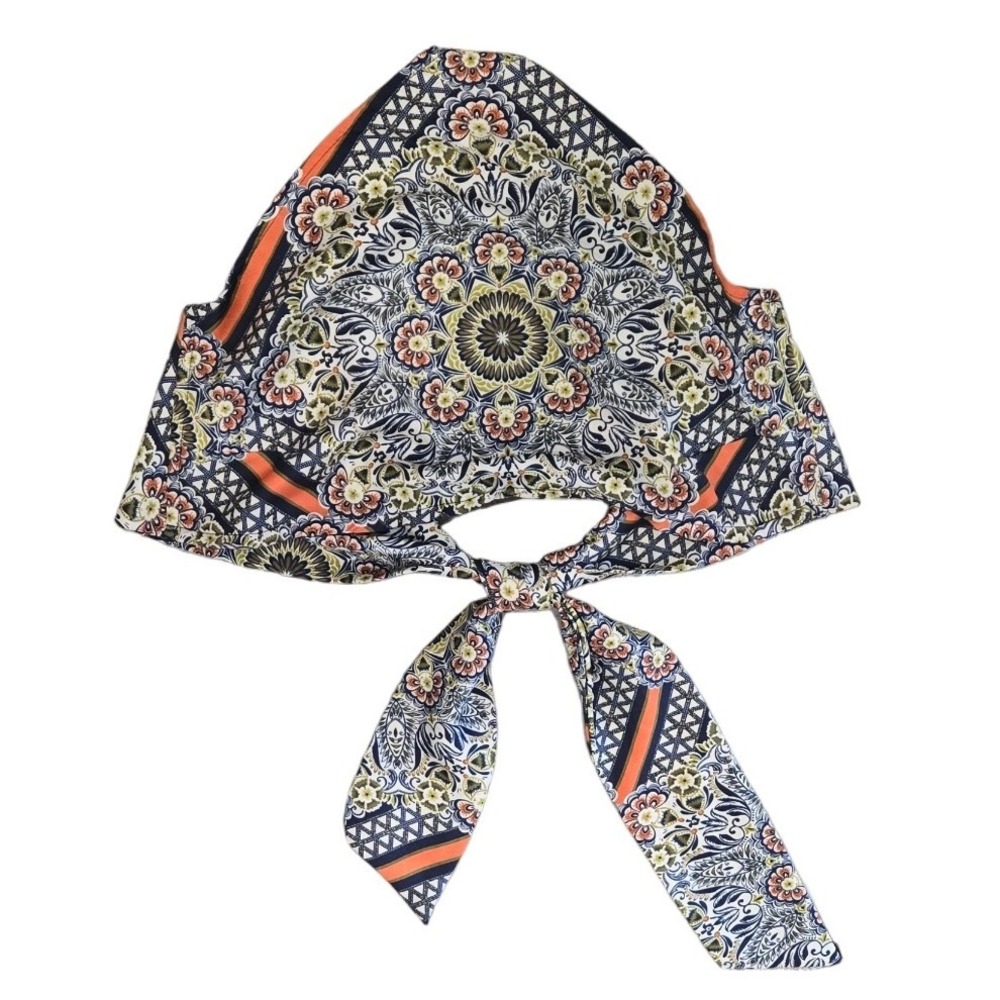 Lulus Head Scarf Bandana Hair‎ Tie Floral Medallion Print Boho Chic Women